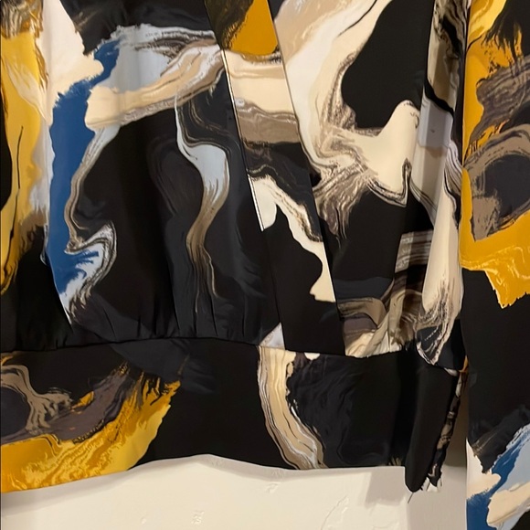 Nine West Abstract Pattern Blouse - Black, Yellow, White - Picture 4 of 10